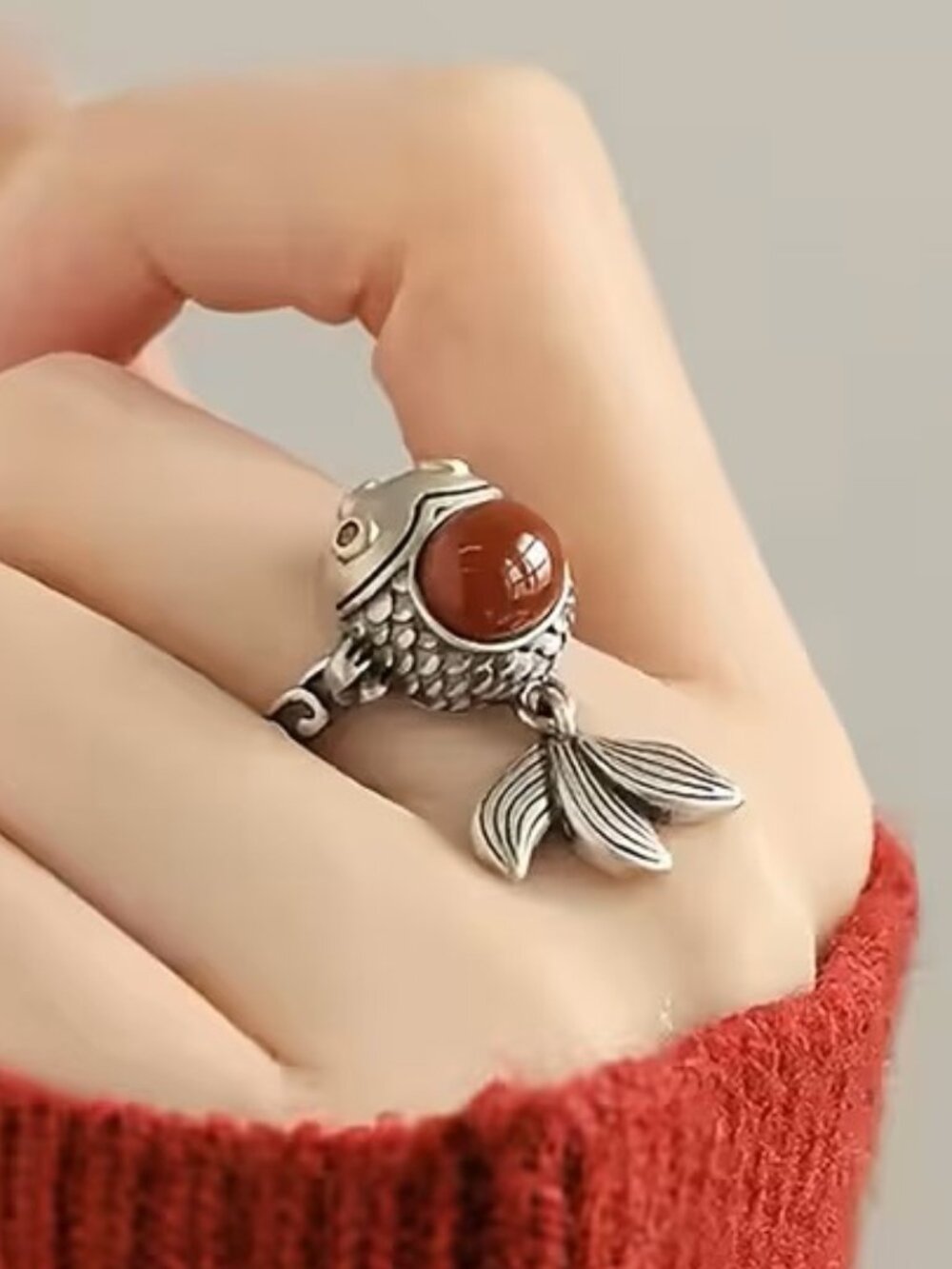 Sweet Little Coy Fish Ring Z240